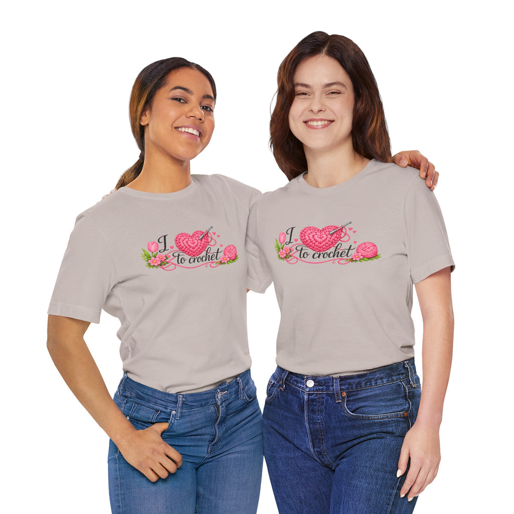Love to Crochet T-Shirt | Crochet Heart Graphic, Tulip Tee