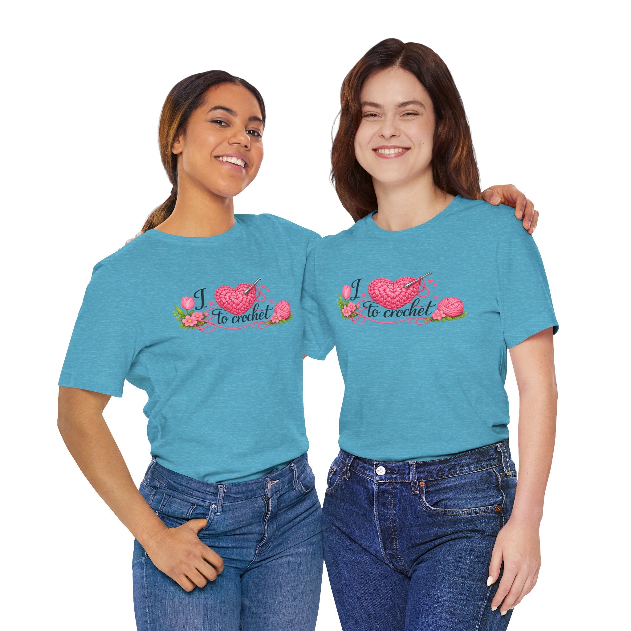 Love to Crochet T-Shirt | Crochet Heart Graphic, Tulip Tee