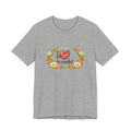 I Love to Crochet T-Shirt | Crochet Heart Graphic, Floral Wreath Tee
