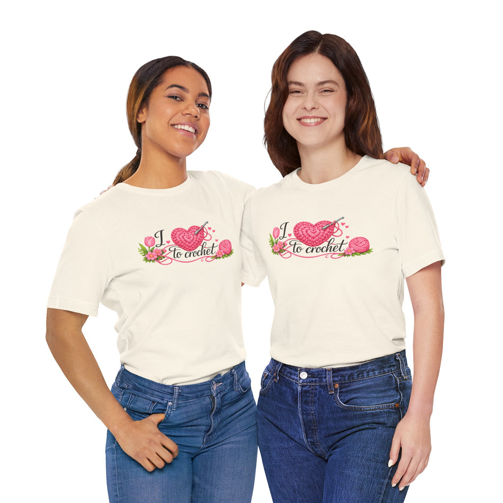 Love to Crochet T-Shirt | Crochet Heart Graphic, Tulip Tee