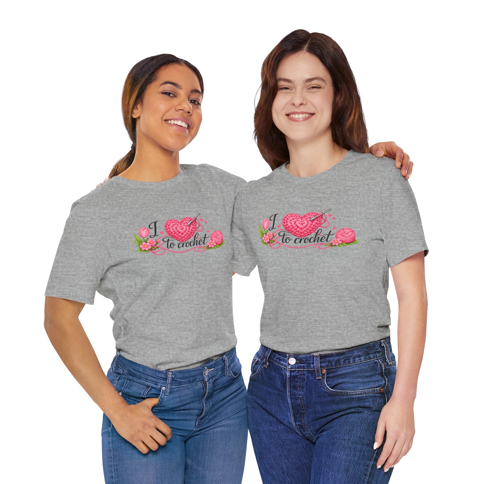 Love to Crochet T-Shirt | Crochet Heart Graphic, Tulip Tee