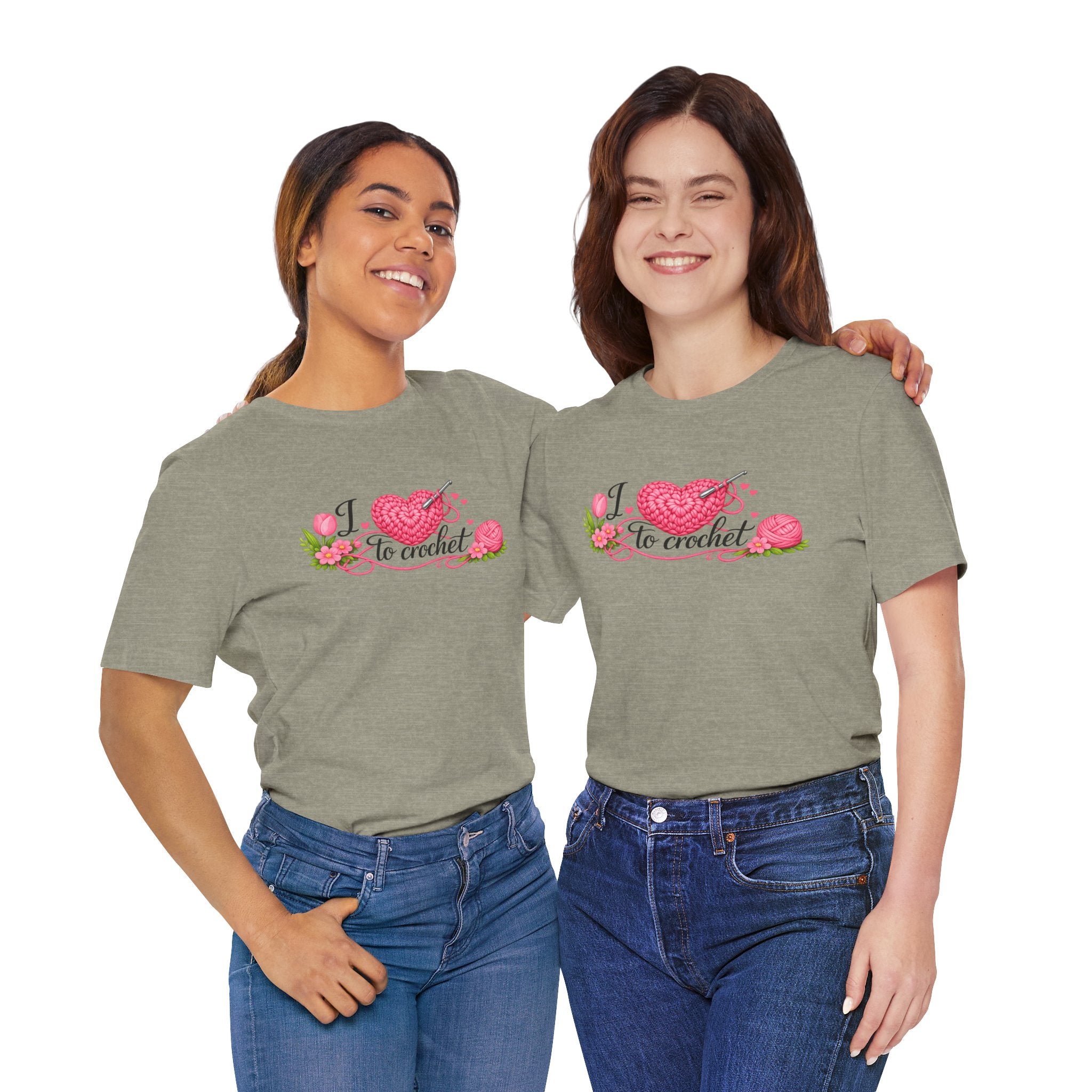 Love to Crochet T-Shirt | Crochet Heart Graphic, Tulip Tee