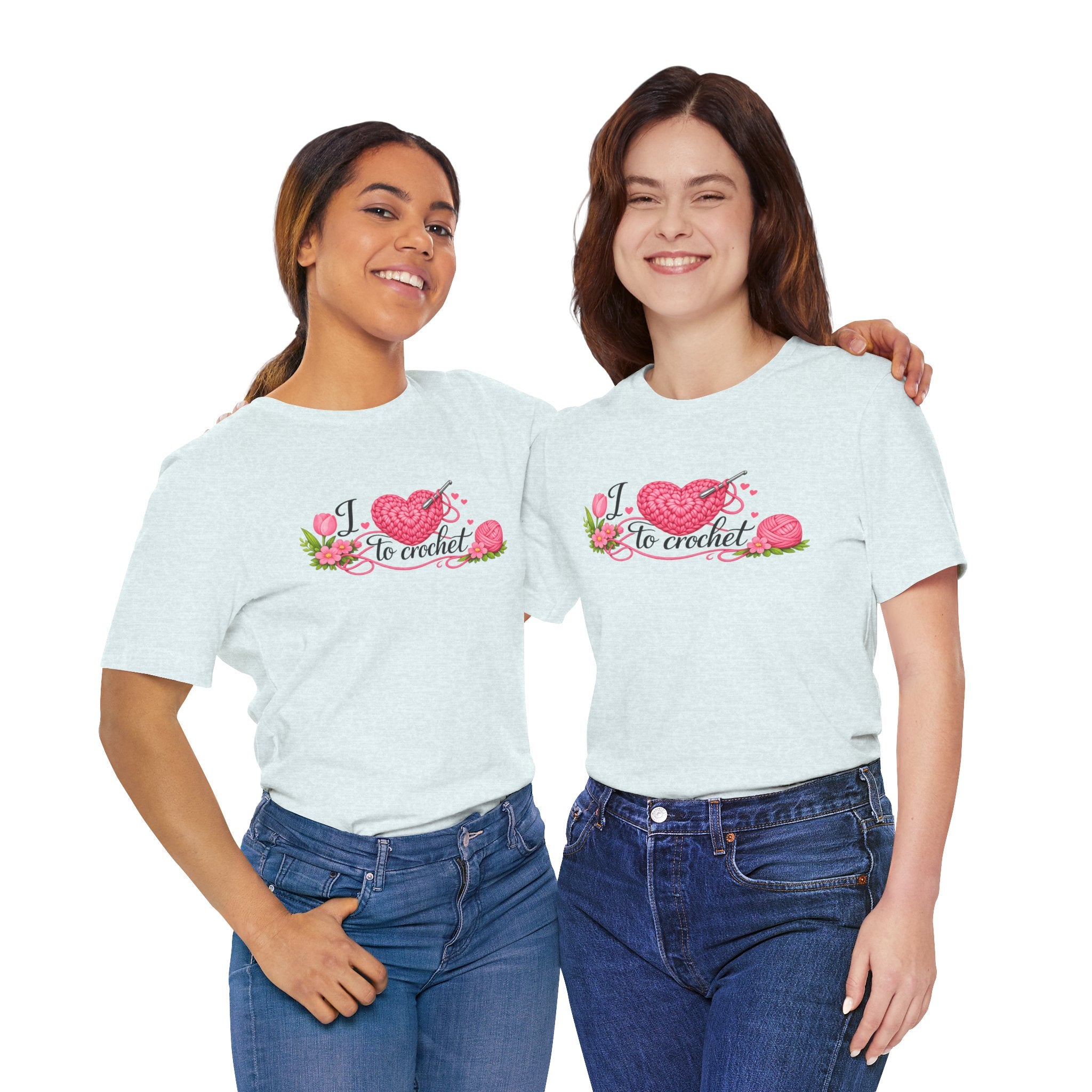 Love to Crochet T-Shirt | Crochet Heart Graphic, Tulip Tee