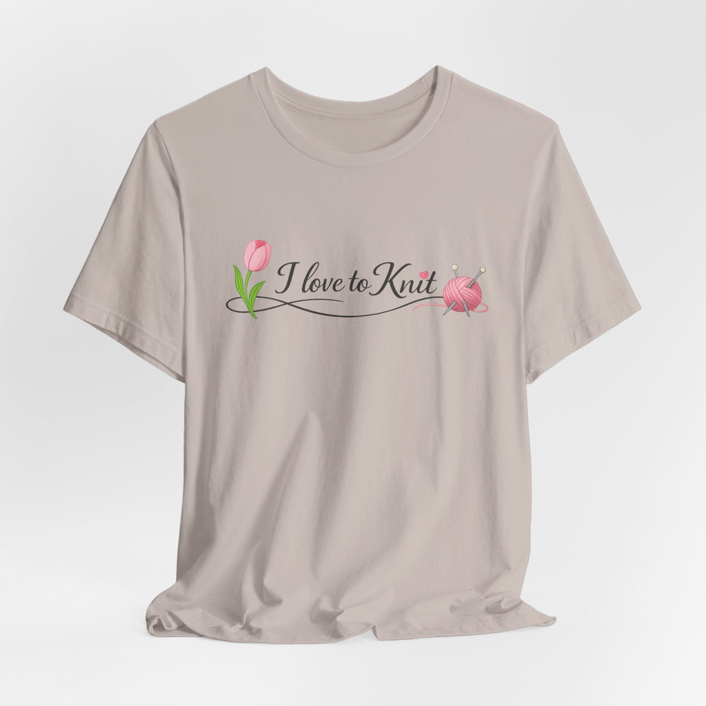 I Love to Knit T-Shirt | Knitting Heart Graphic, Tulip and Yarn Tee
