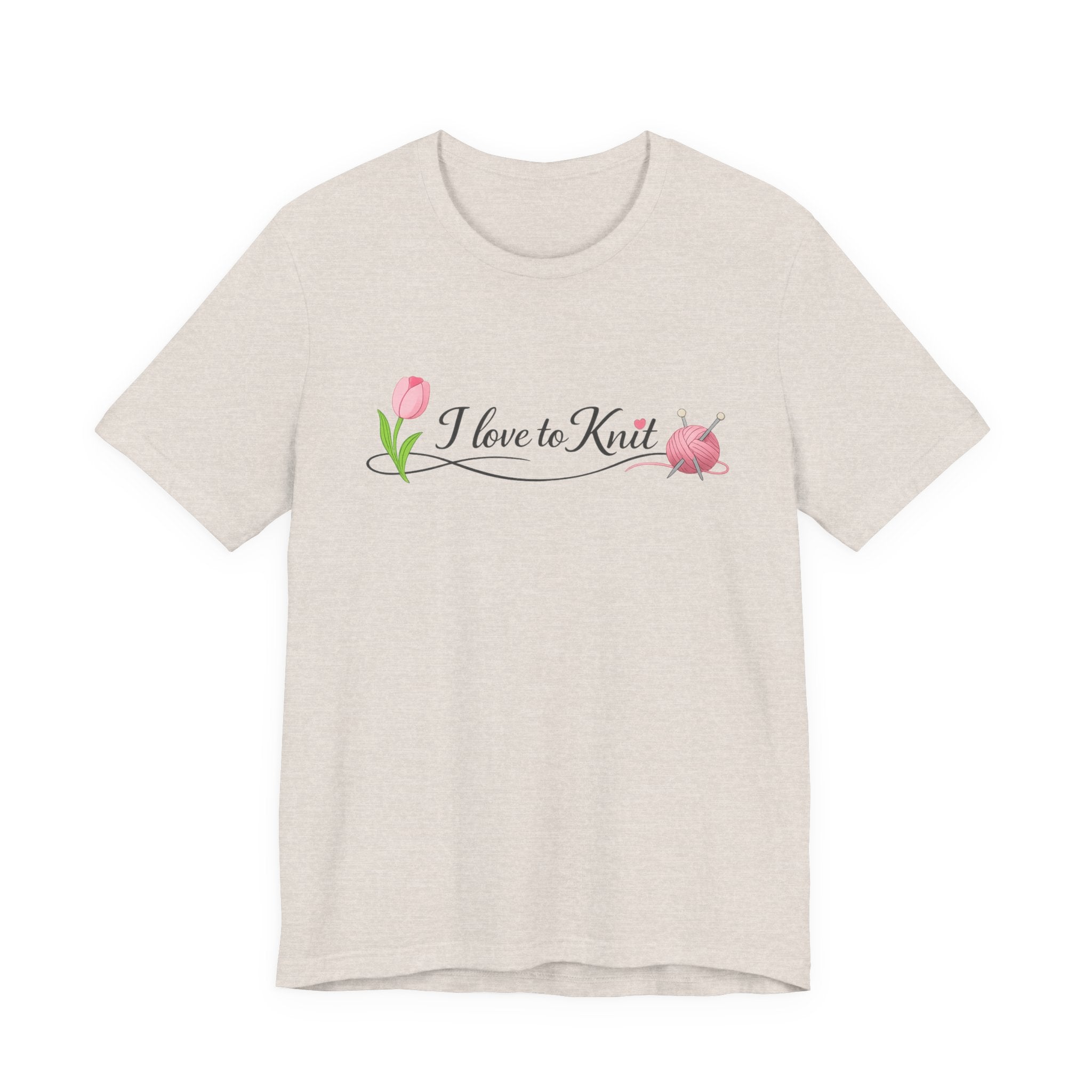 I Love to Knit T-Shirt | Knitting Heart Graphic, Tulip and Yarn Tee
