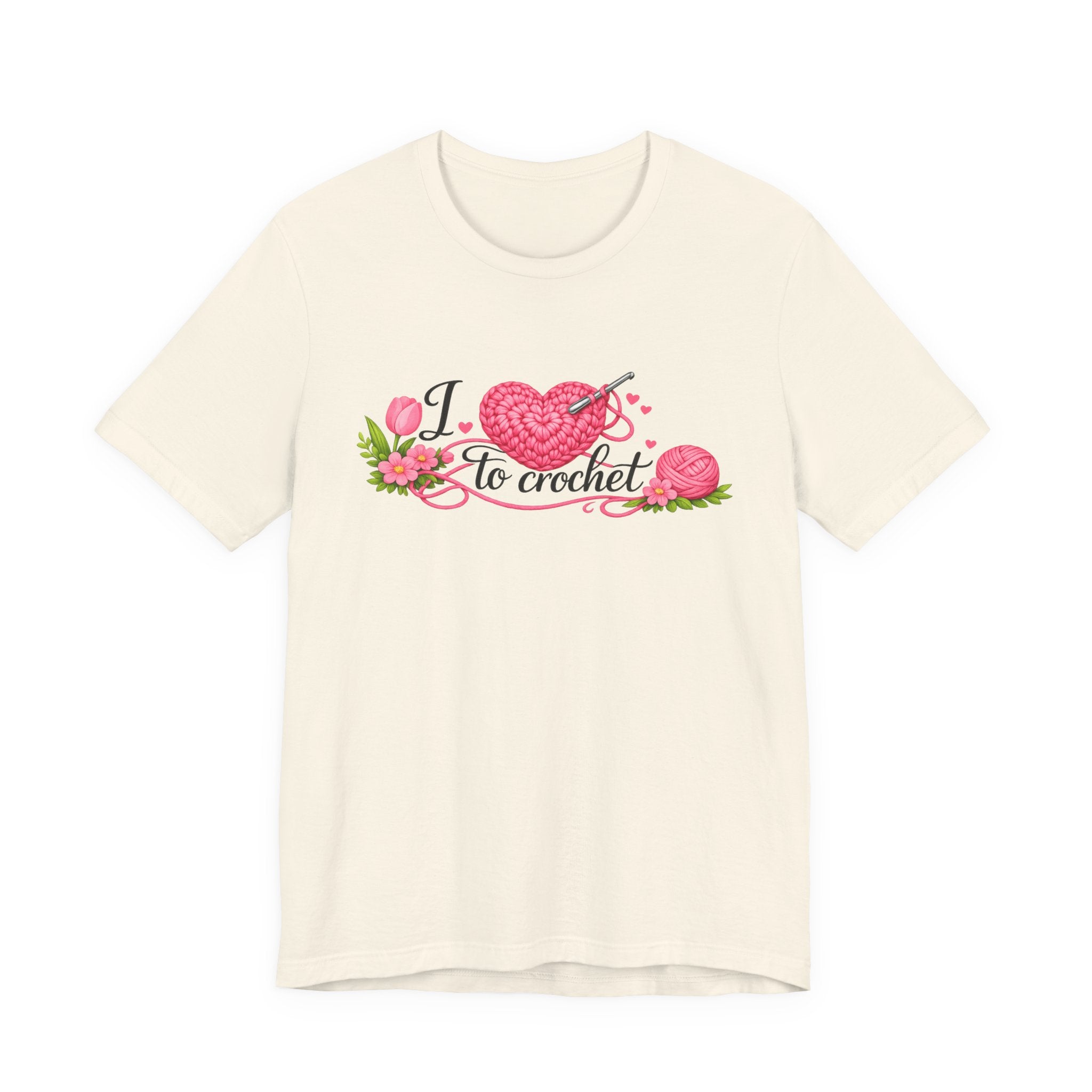 Love to Crochet T-Shirt | Crochet Heart Graphic, Tulip Tee