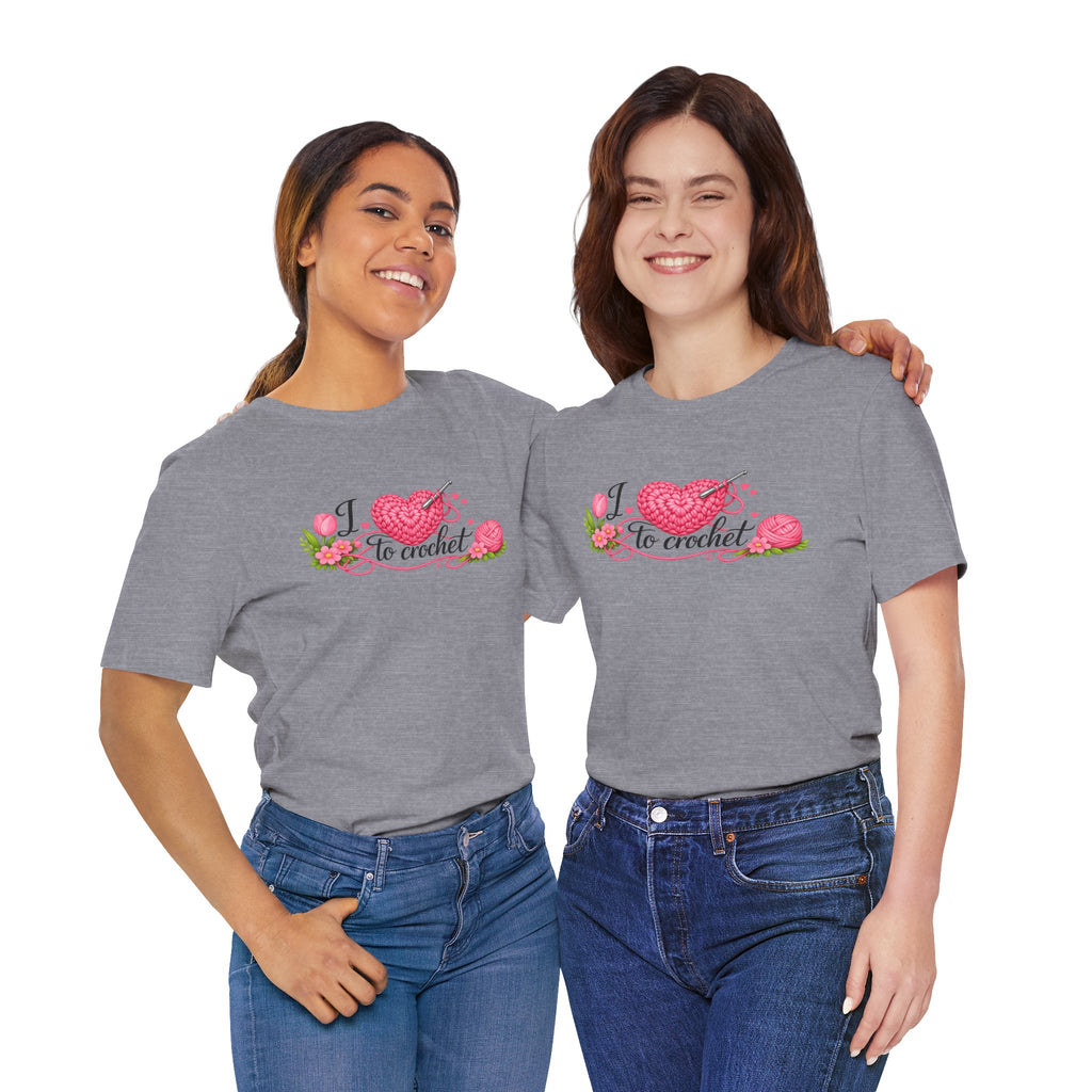 Love to Crochet T-Shirt | Crochet Heart Graphic, Tulip Tee