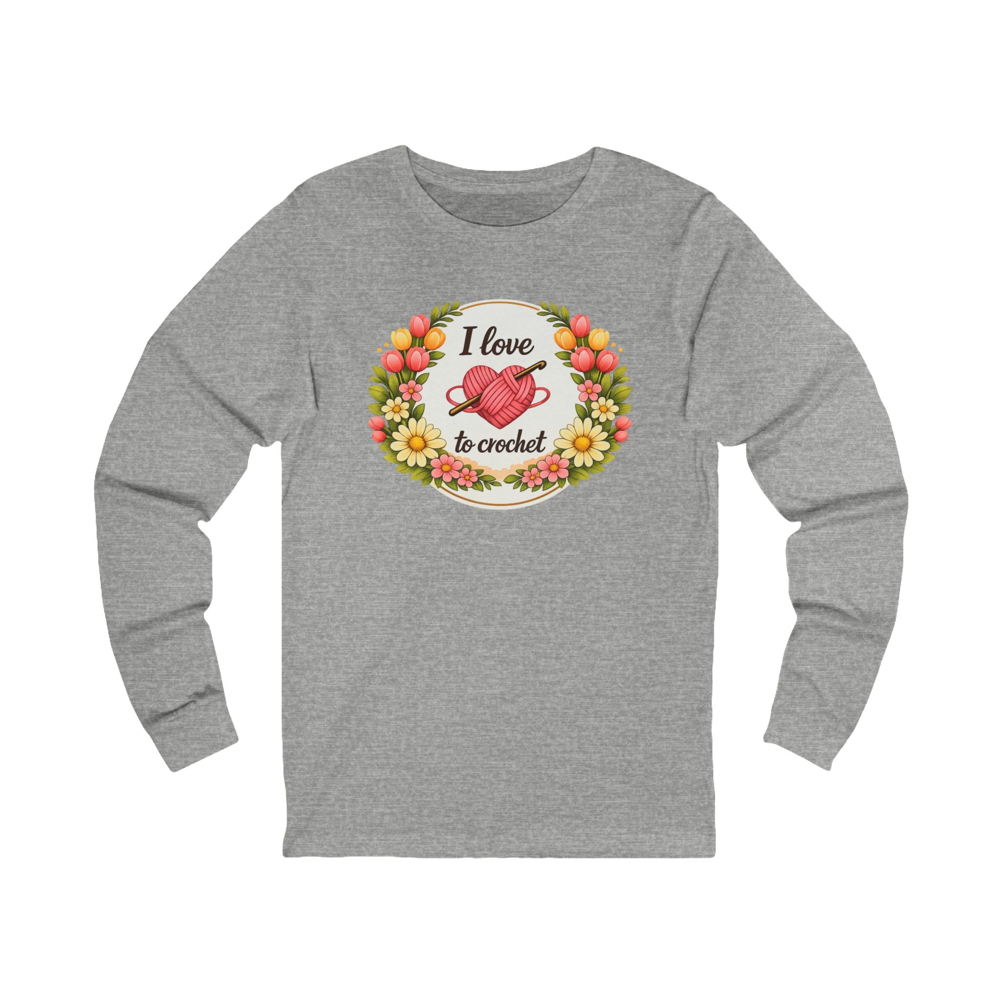 I Love to Crochet Floral Long Sleeve Tee