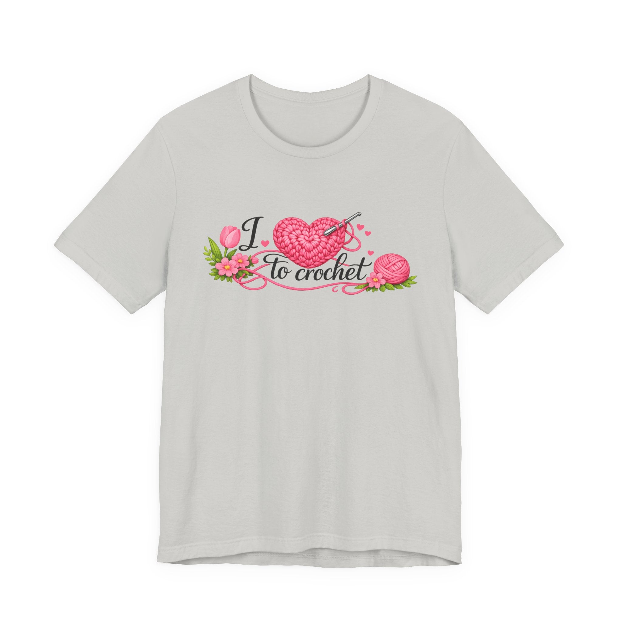 Love to Crochet T-Shirt | Crochet Heart Graphic, Tulip Tee