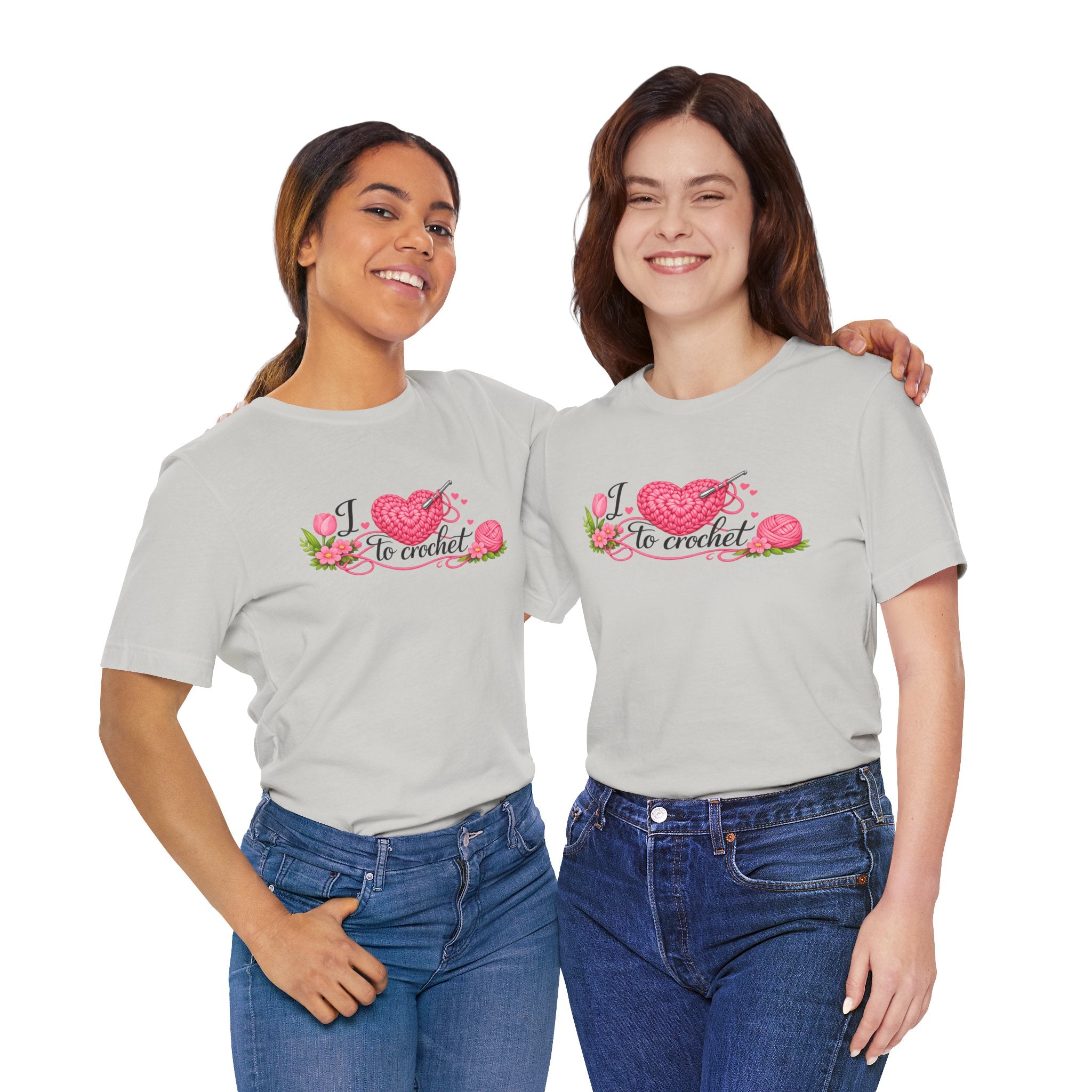 Love to Crochet T-Shirt | Crochet Heart Graphic, Tulip Tee