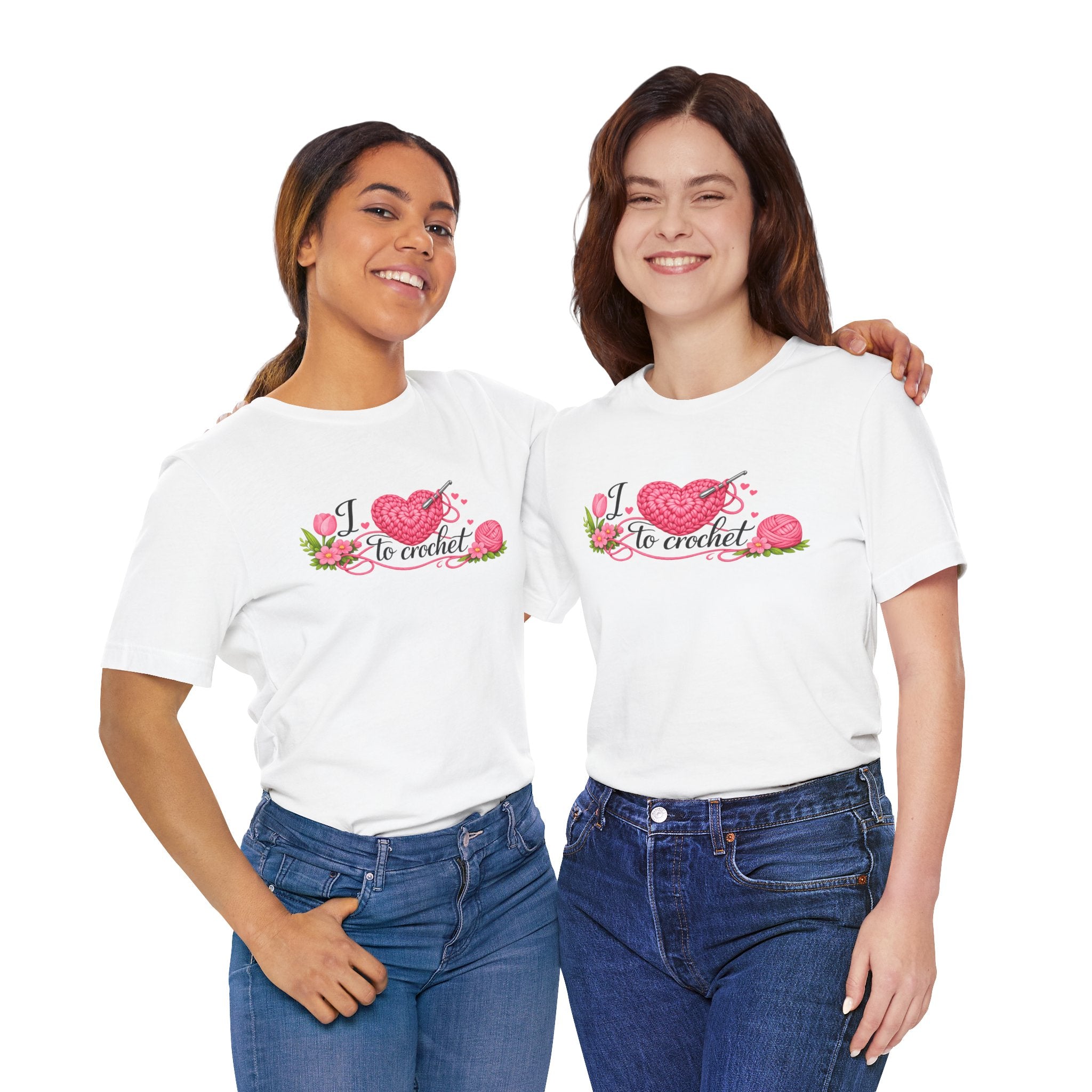 Love to Crochet T-Shirt | Crochet Heart Graphic, Tulip Tee