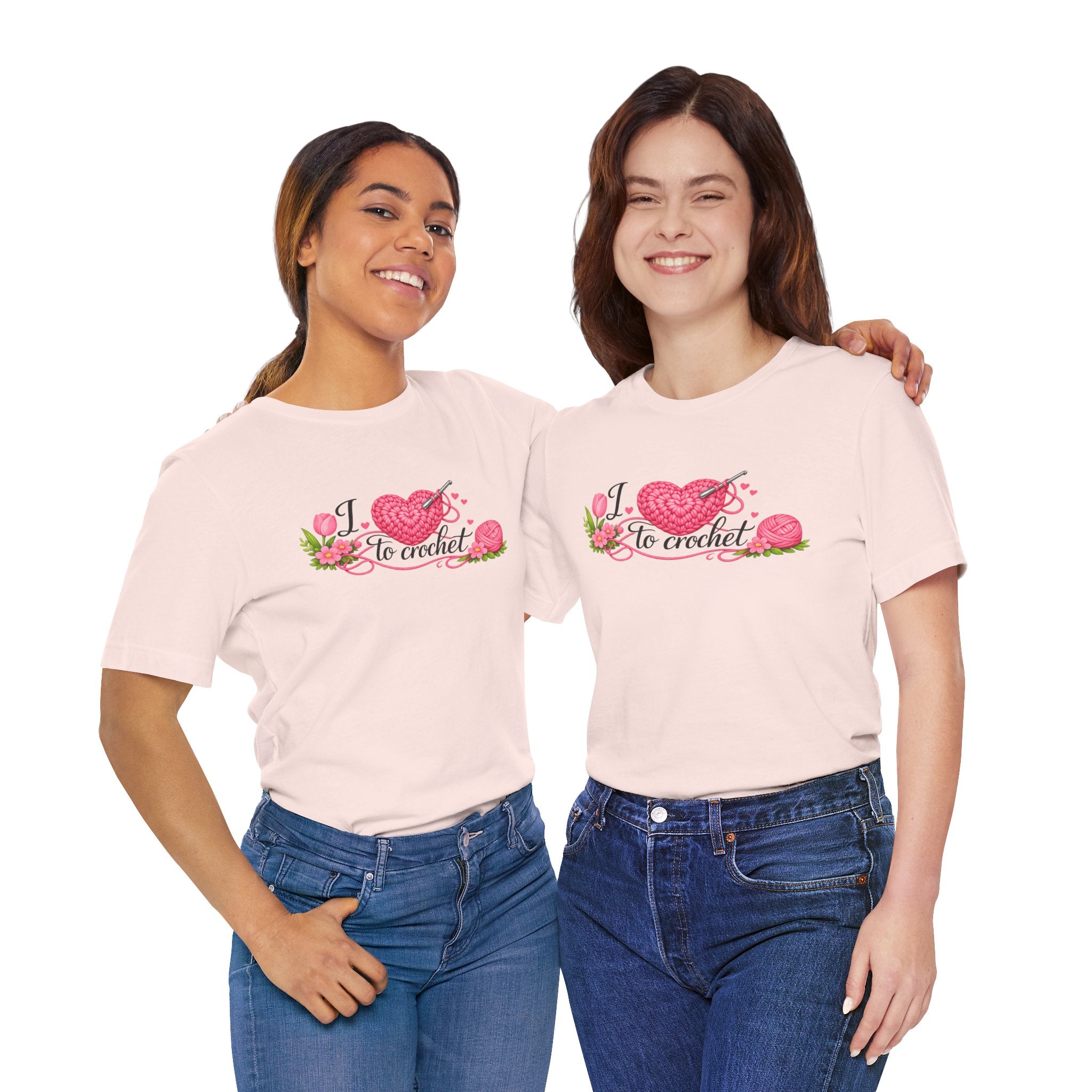 Love to Crochet T-Shirt | Crochet Heart Graphic, Tulip Tee